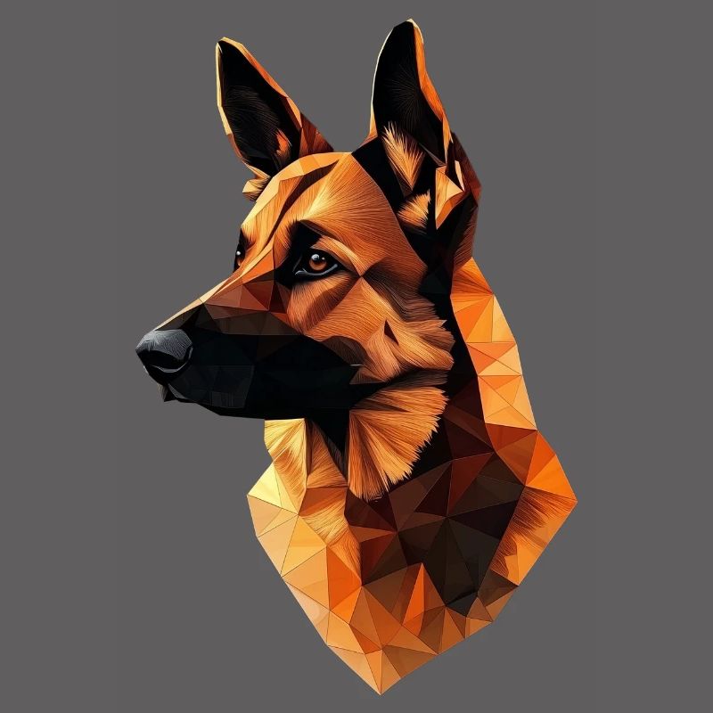 Deutscher Schäferhund Low Poly Design