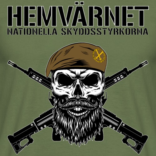 Hemvärnet Korslagda Ak 4C + SWE flag - T-shirt herr