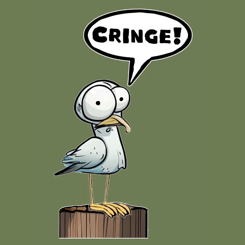 Seagull speech bubble embarrassment