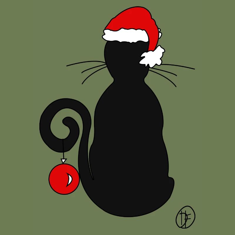 Chat dans l’ de Noël