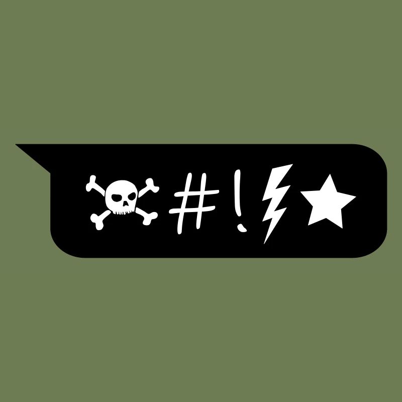 Comic Speech Bubble Skull Lightning Star Symbols