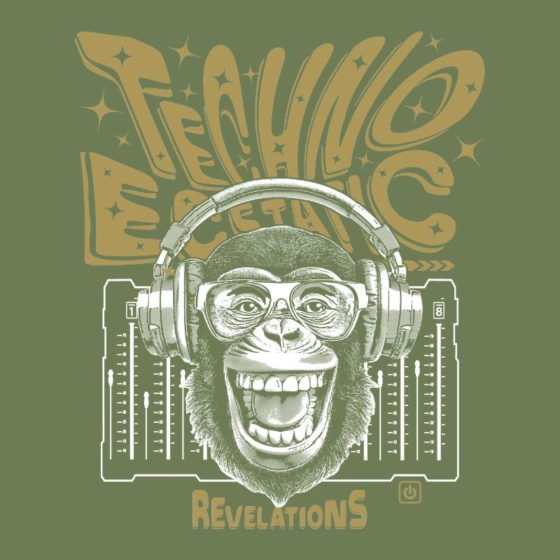 Affe Techno: Ecstatic Klang und Revelations Shirt