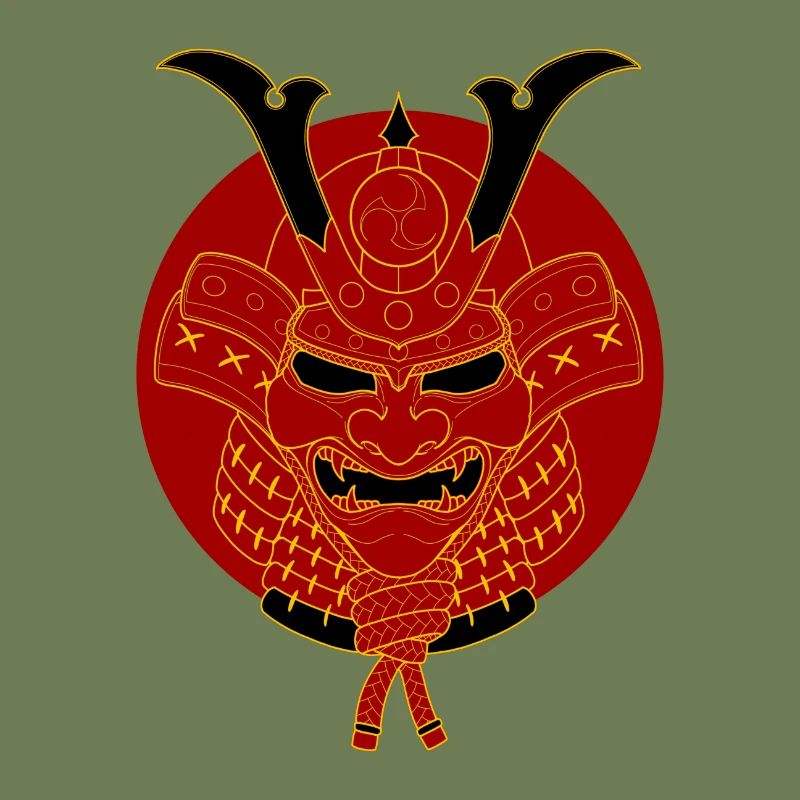 Roter Samurai Krieger