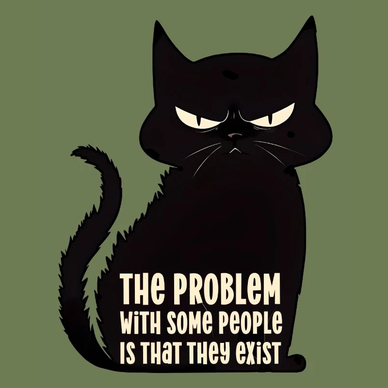 Problem with people is that they exist angry cat