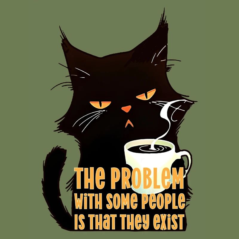 Problem with people is that they exist angry cat