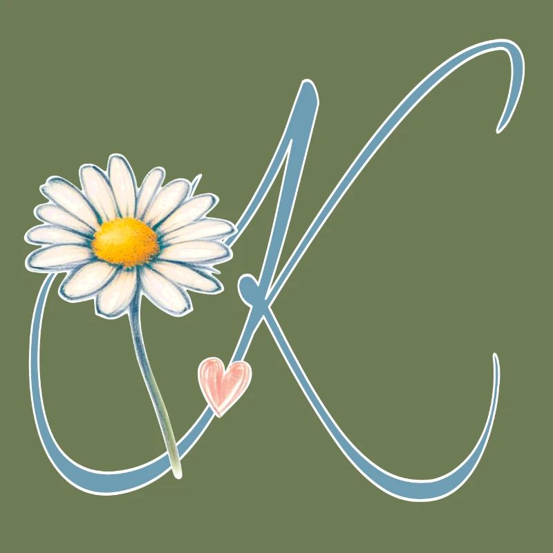 Buchstabe K Gänseblümchen Herz
