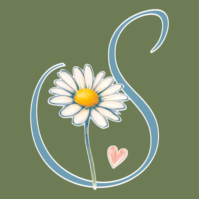 Buchstabe S Gänseblümchen Herz