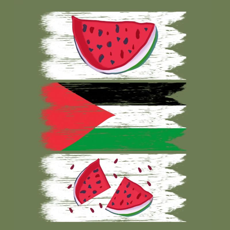 Drapeau de la Palestine avec pastèque