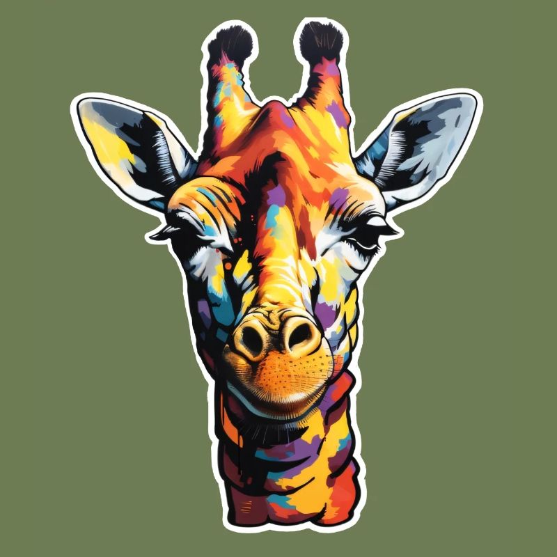 Giraffe head psychedelic