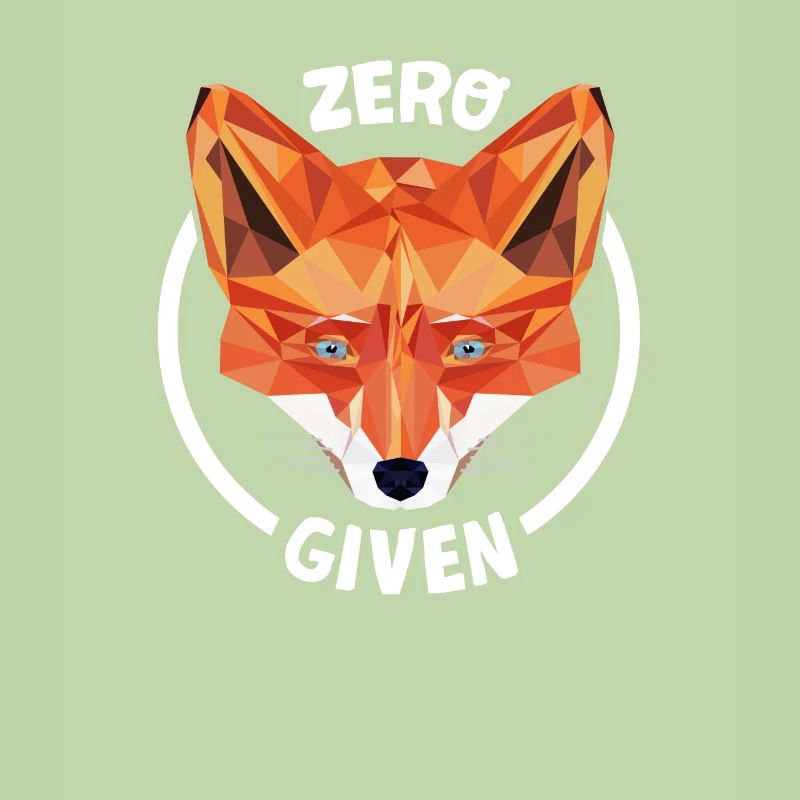 Fuchs Low Poly Design Spruch: Zero Fucks Given