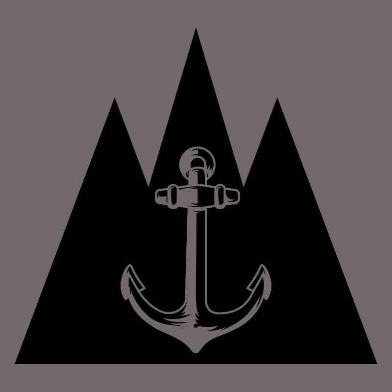 Triangular mountain and sailboat - (2)