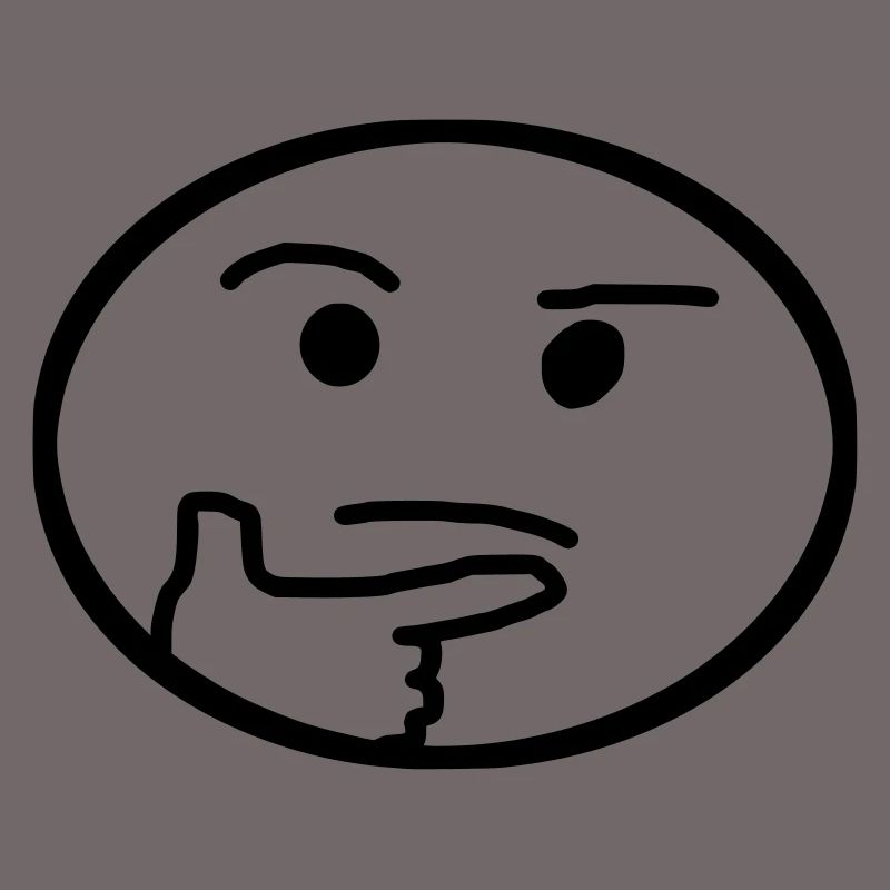 , emoji, réfléchi
