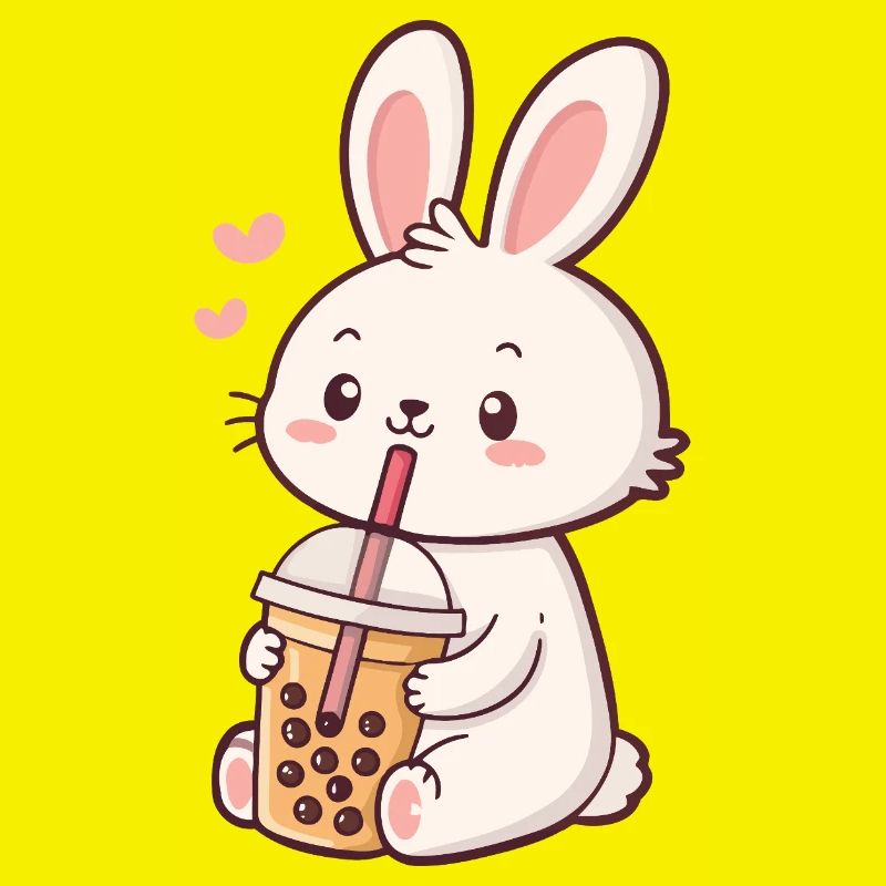 Pastel Bubble Tea Bunny
