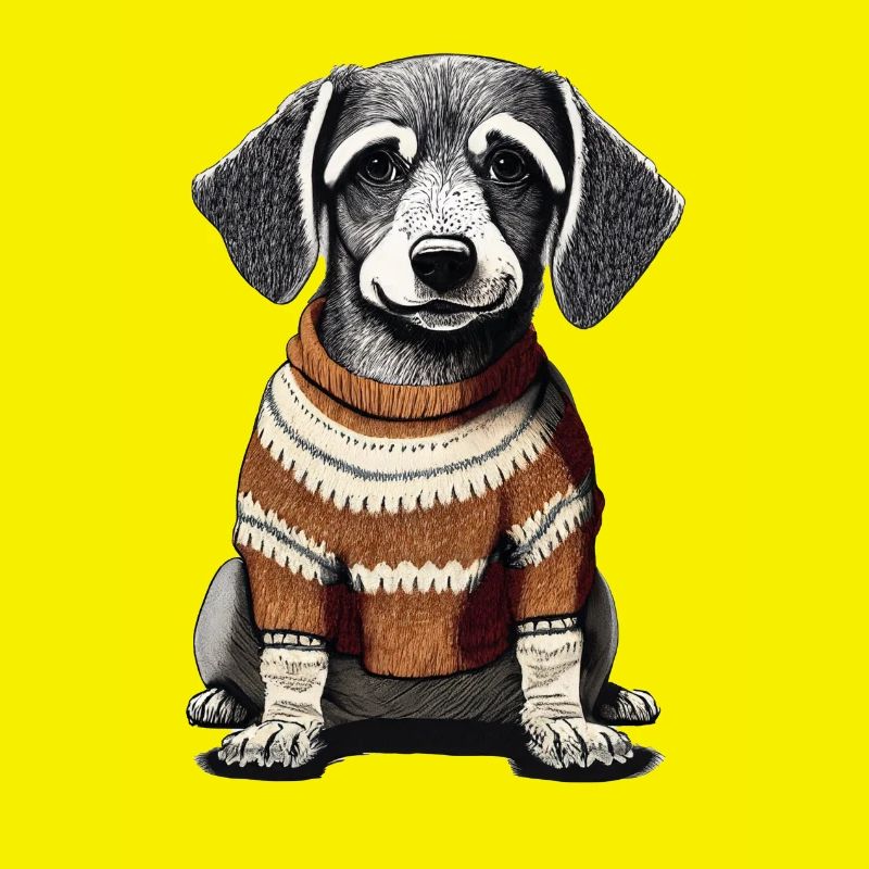 Hund mit Pullover
