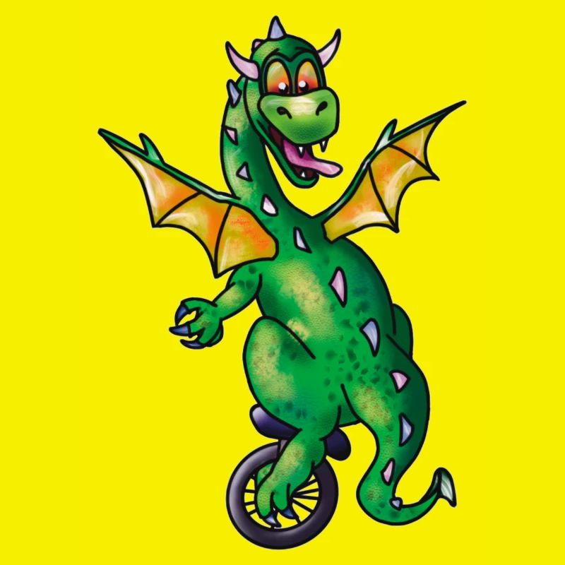 Drache auf Einrad