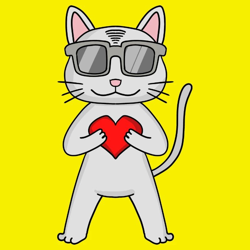 Devon Rex with sunglasses and heart