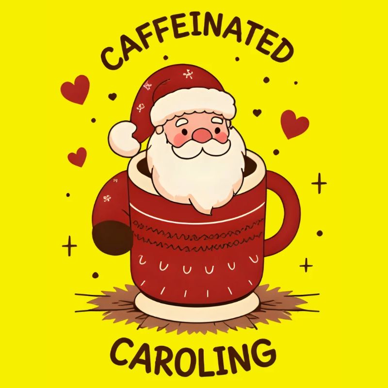 Süßer Kaffeetrinkender Weihnachtsmann