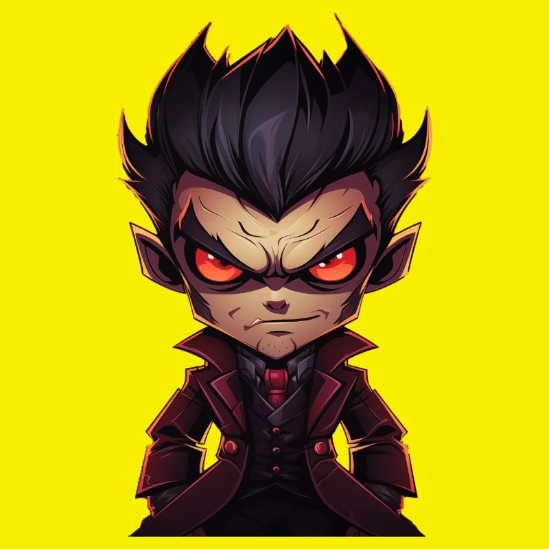 Un monstre vampire en colère dans un style comique