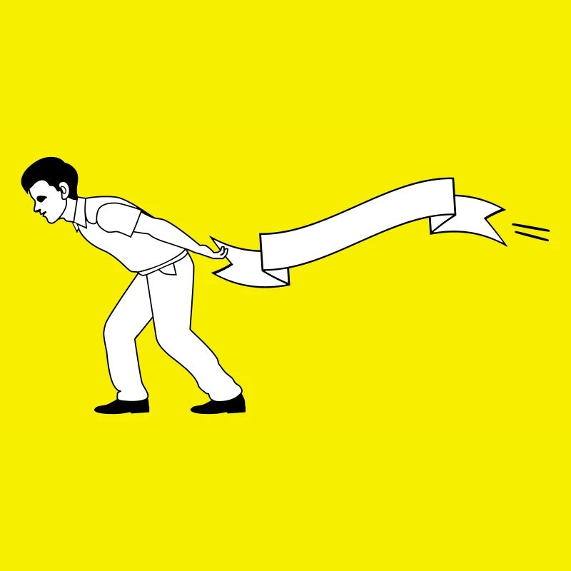 man pulls Banner | Banner bearer