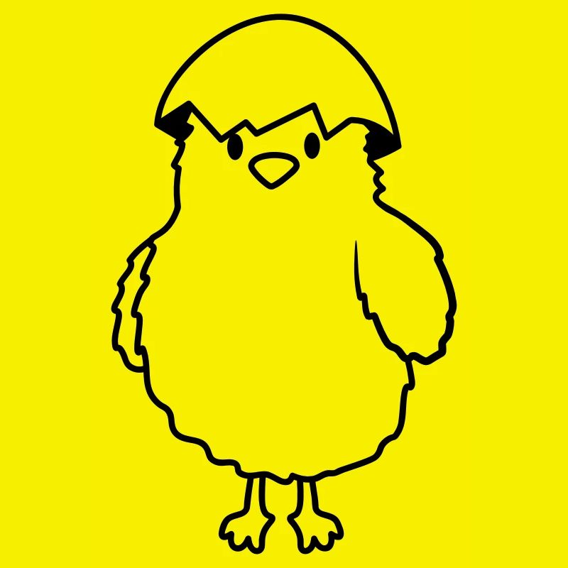 Chicks with eggshell on the head