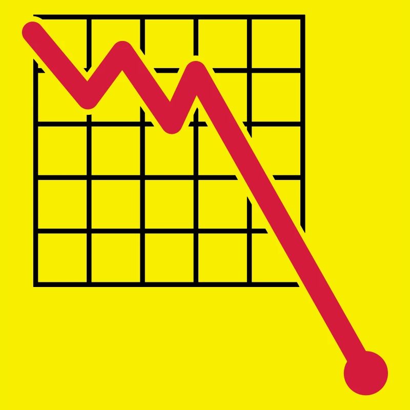 grid line descending line verlusst down arrow