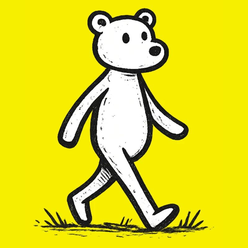 Running Bear Line Drawing