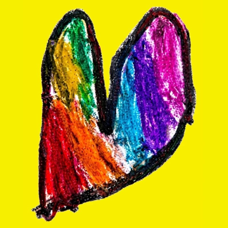 Regenbogenherz Kritzelkunst
