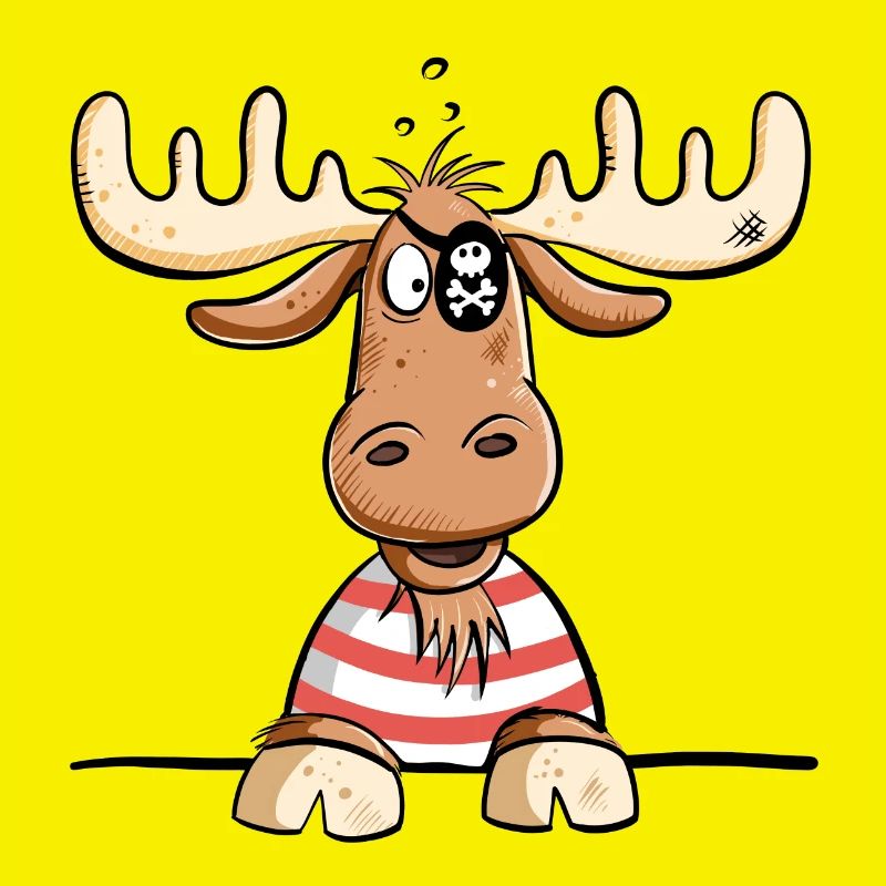 Funny Moose Pirate I Pirate Comic I Fun Gift