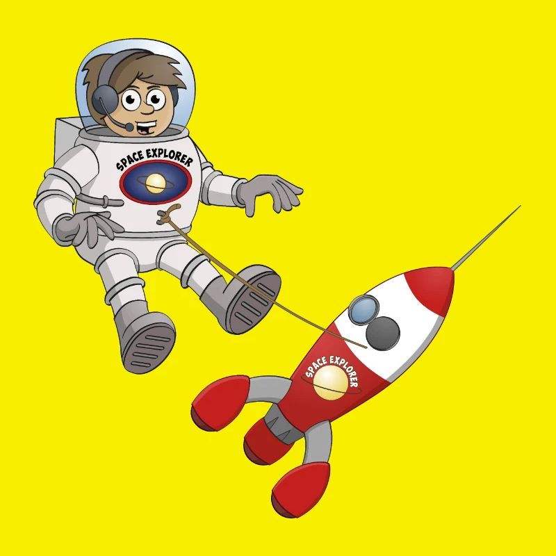 "Der Astronaut und sein Raumschiff“
