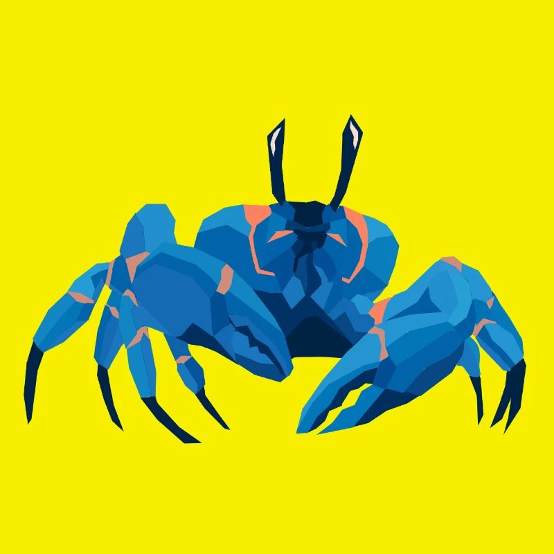Blue Krab Polygonal Style