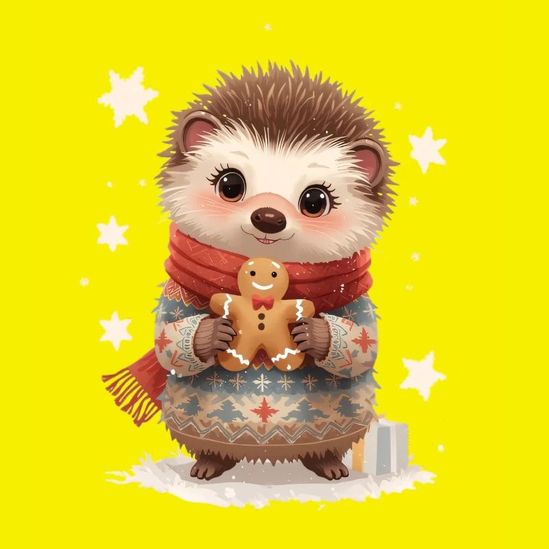Cuddly hedgehog with gingerbread