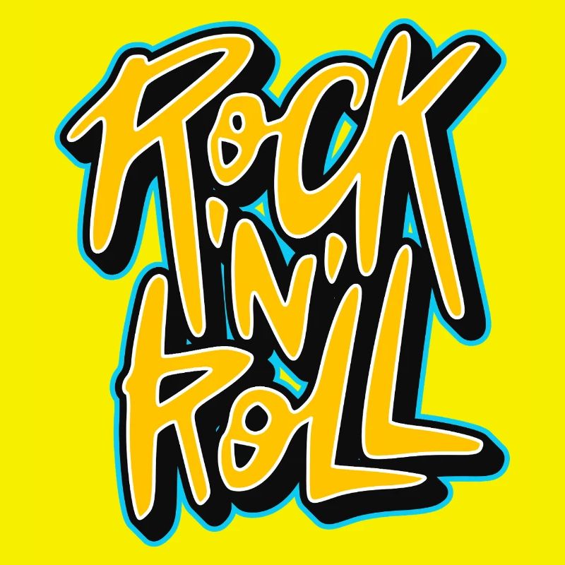 Graffiti Rock 'N' Roll Text Logo