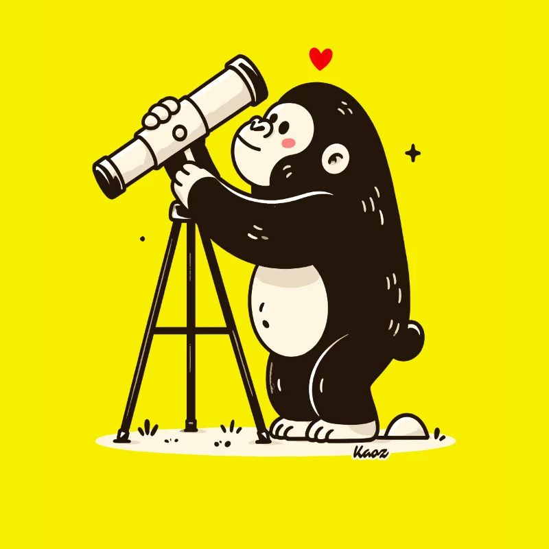 Petit singe avec télescope