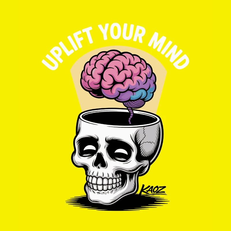 Skull and Floating Brain, uplift your mind