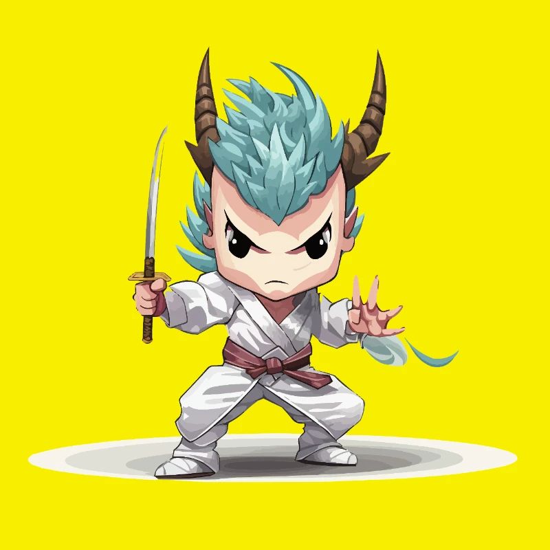Guerrier Chibi avec Katana