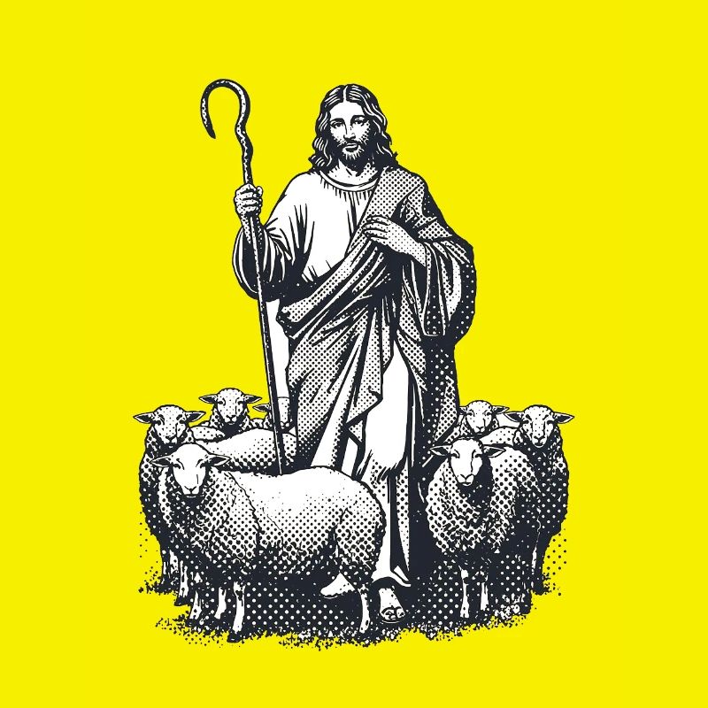 Hirte Jesus mit der Herde