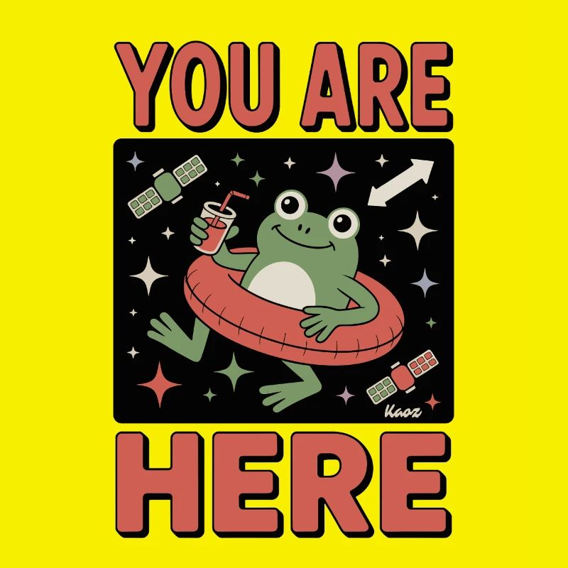 Grenouille dans l’espace avec anneau de natation et mug