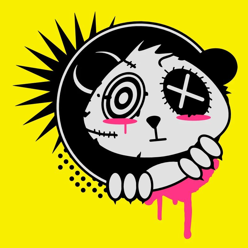 A sticker with panda bear head