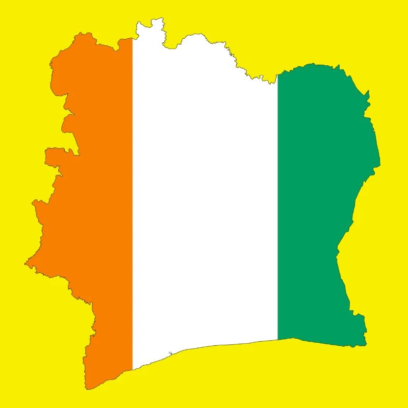Stylized tricolor ivory coast map