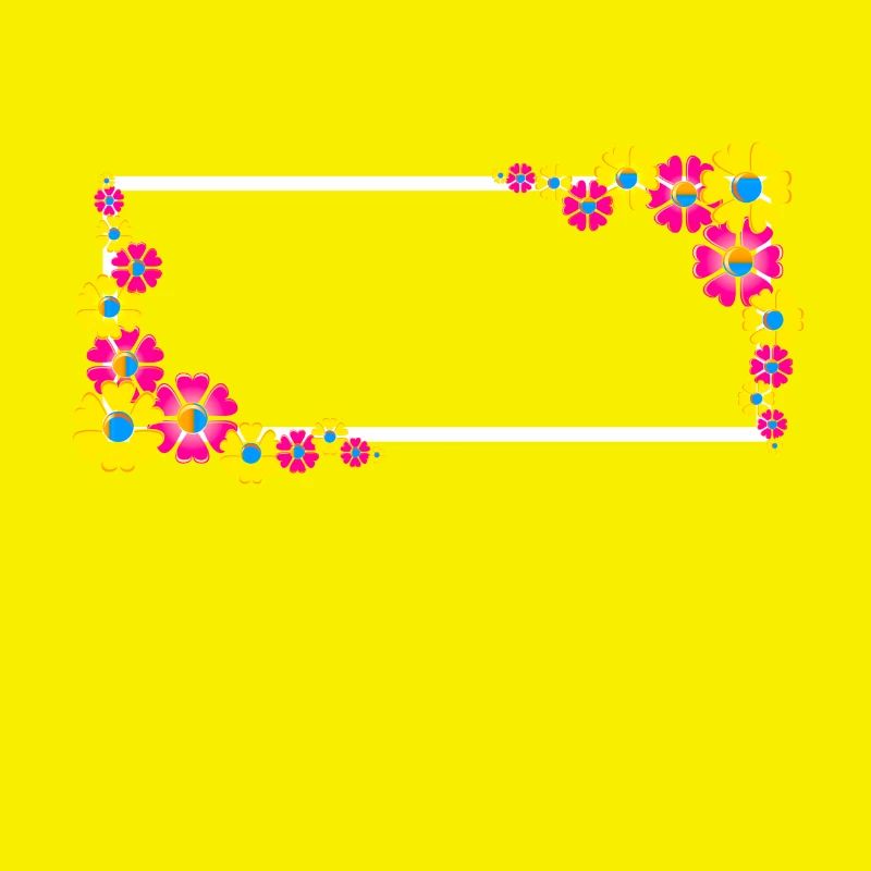 Cadre blanc de fleurs colorées
