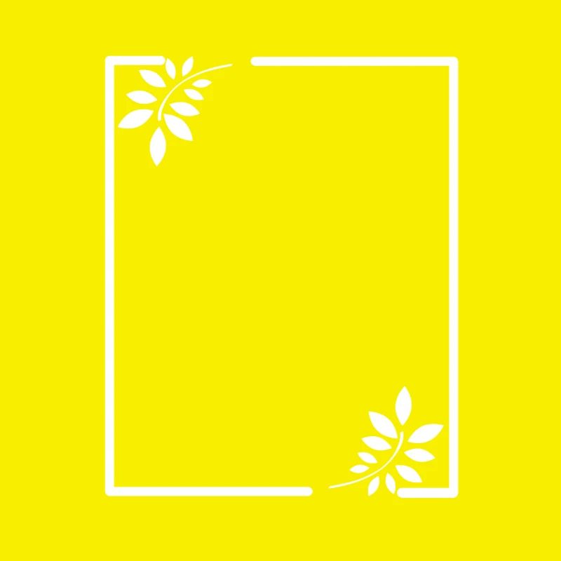 White frame with leaves gift