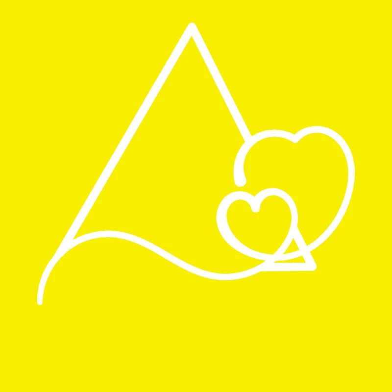 Triangular frame with hearts basic text