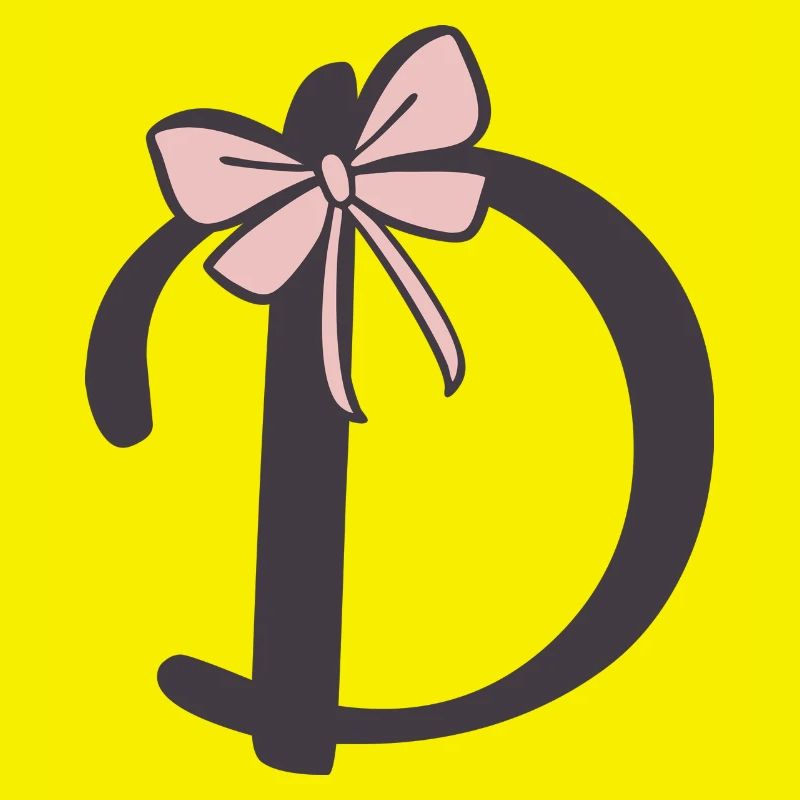 Initial letter D ribbon