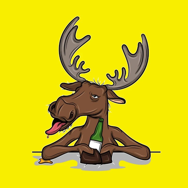 Drunk moose. Funny gift idea