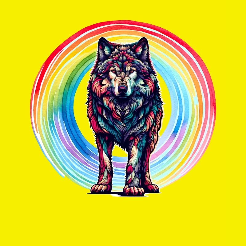 Wolf Wolves Rainbow