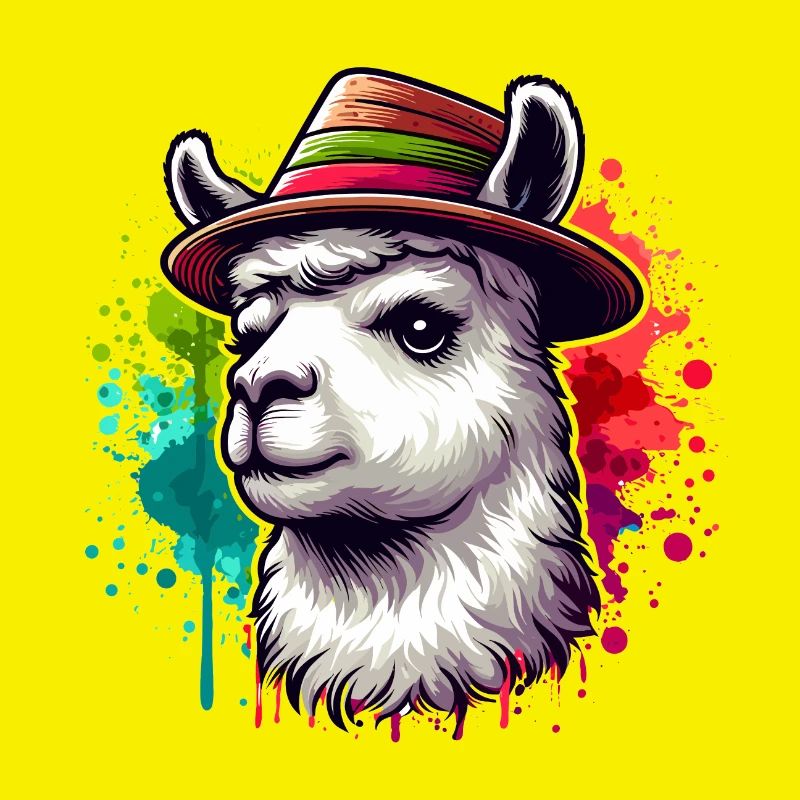 « Lama avec chapeau