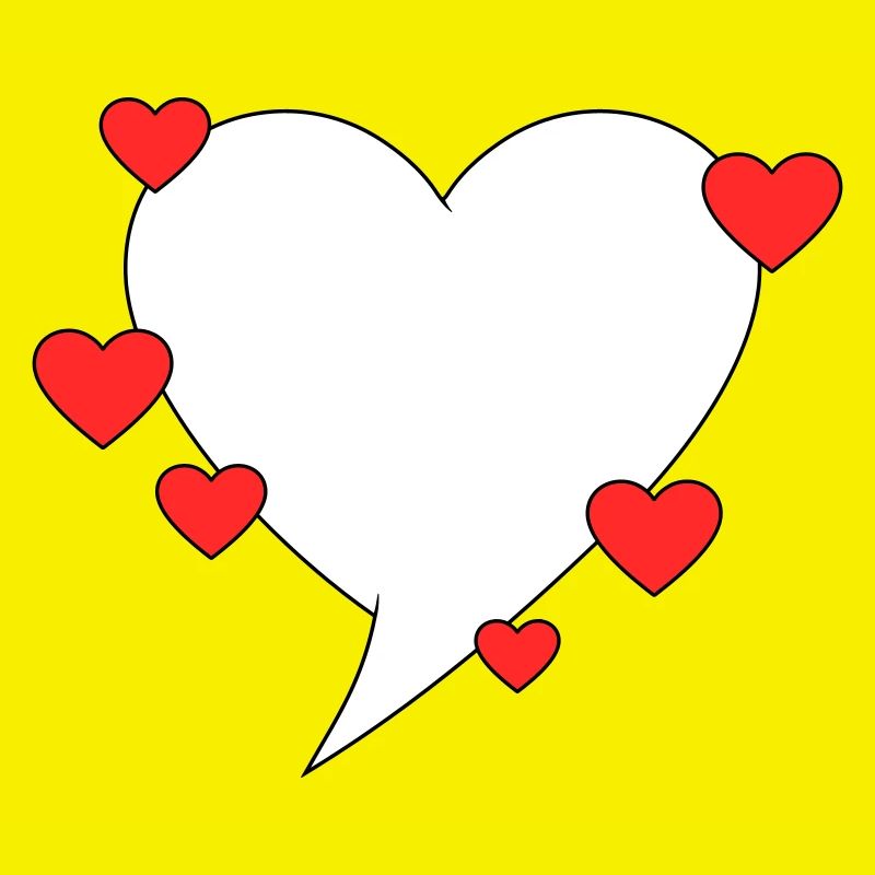 Speech bubble with hearts
