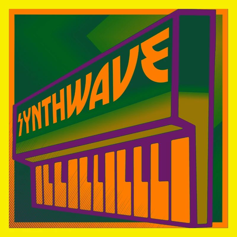 Synthwave Keyboard Green Orange
