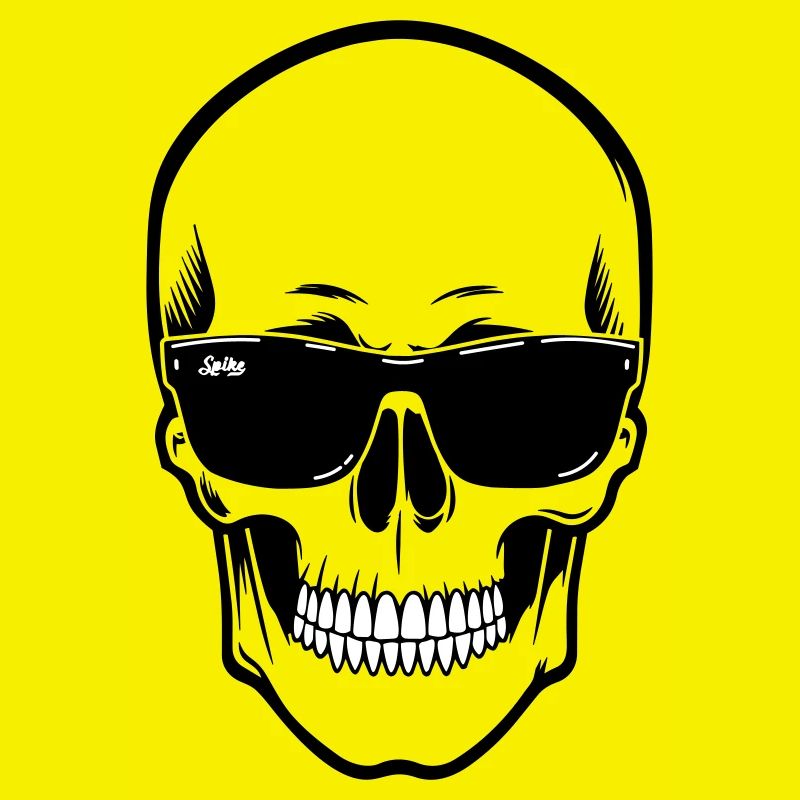 Line skull Spike black contrast with smile