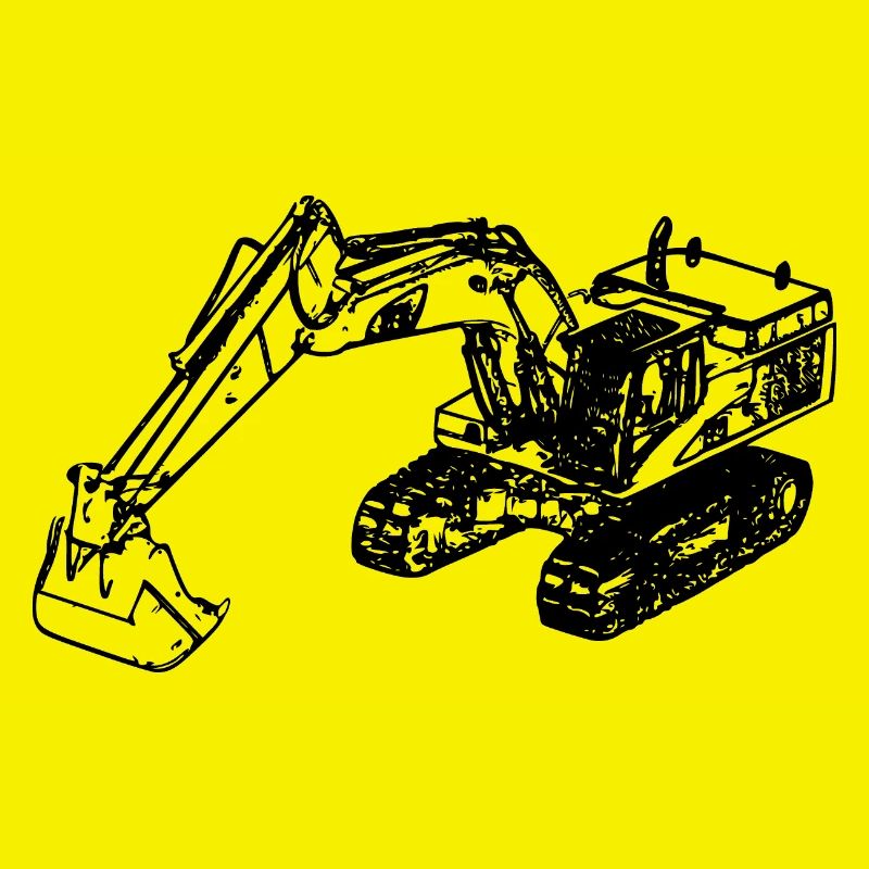 Bagger Kettenbagger Schaufelbagger schwarz